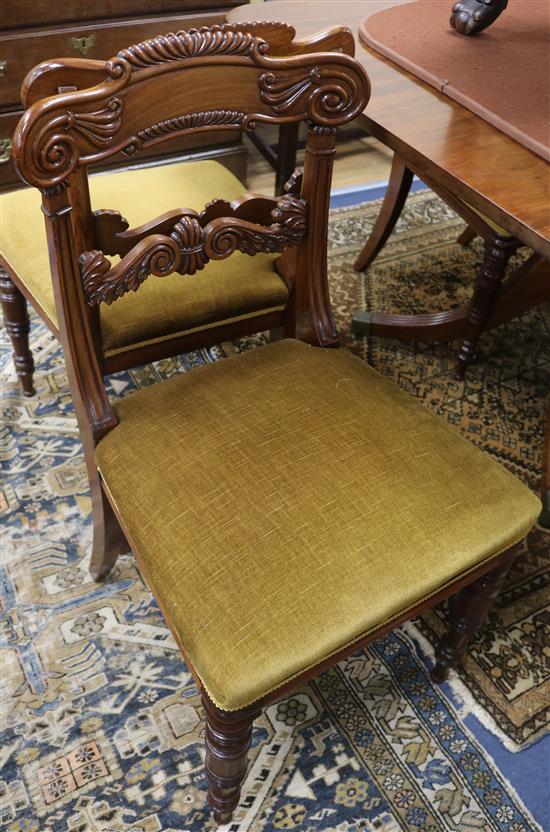 A set of six Regency dining chairs